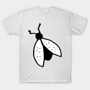 Black and White Flies on Orange T-Shirt